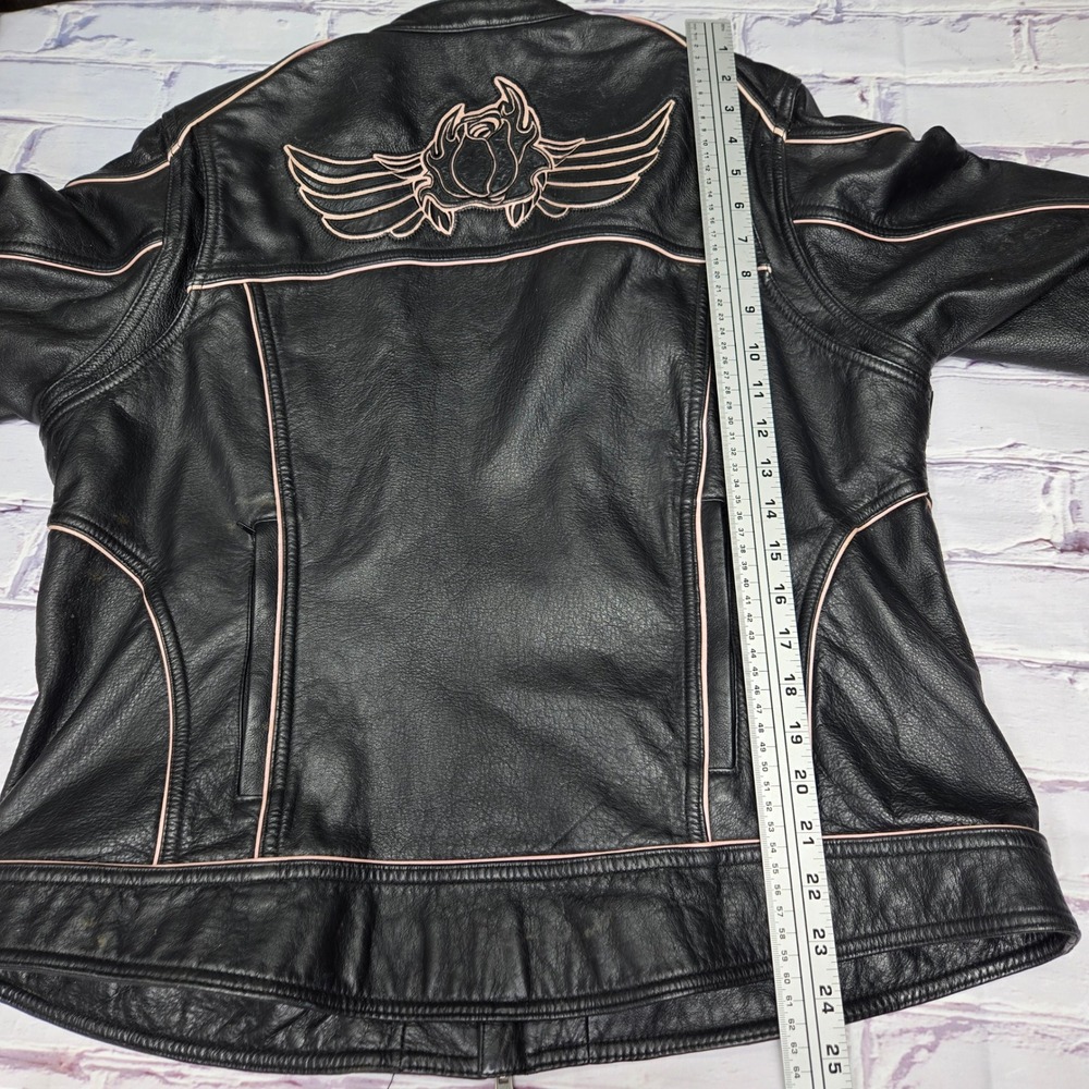 Harley-Davidson Women Leather Motorcycle Jacket Black Pink Embroidered HD-375 XL - Picture 14 of 14